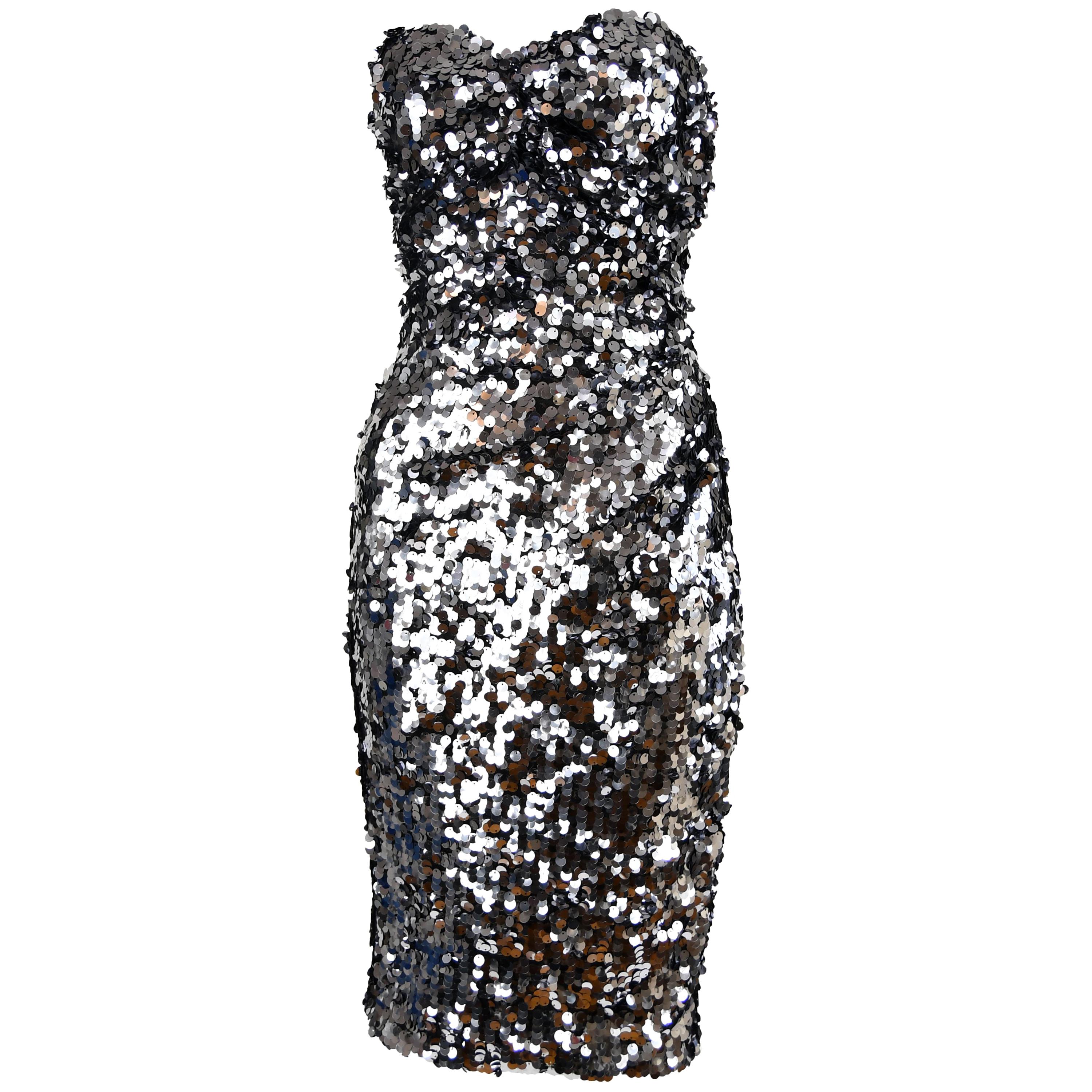 Black Sparkle Strapless Dress